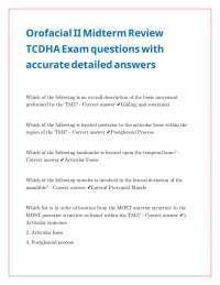 TMJ Anatomy and Function: Exam Review Questions