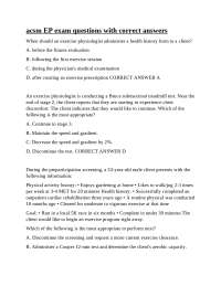 ACSM EP Exam Q&A: Health & Fitness Assessment