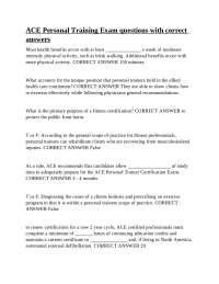ACE Personal Trainer Certification Exam Q&A: Your Study Guide