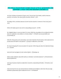 PTU FINAL EXAM STUDY GUIDE | EXAM ACTUAL QUESTIONS AND  ANSWERS LATEST UPDATED 2024/2025 (