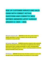 Customer Service and Sales Exam Questions with Answers 2025-2026