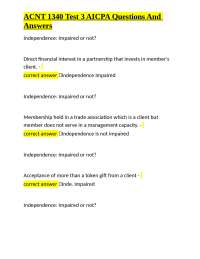 AICPA Independence Rules: Questions and Answers
