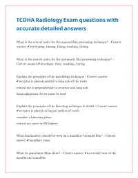 Dental Radiography Exam Questions and Answers