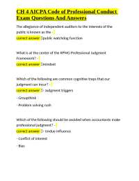 AICPA Code of Professional Conduct: Exam Q&A for Ethical Accounting
