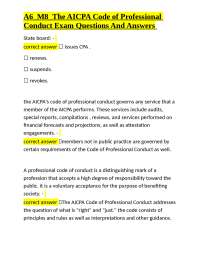 AICPA Code of Professional Conduct: Exam Q&A