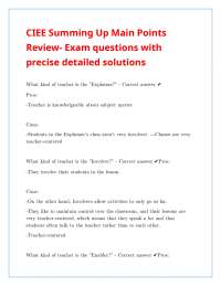 Effective Teaching Methodologies: Review Questions and Solutions