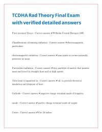 Dental Radiography Exam Questions and Answers