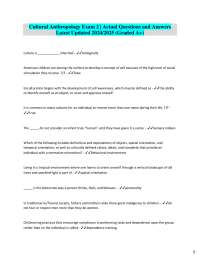 Cultural Anthropology Exam Q&A: Enculturation, Society, and Behavior