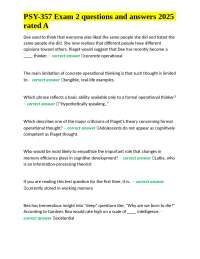 PSY-357 Exam 2 questions and answers 2025 rated A