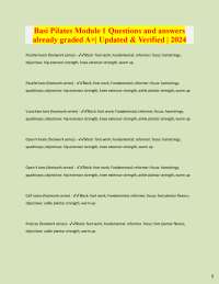 Basi Pilates Module 1 Questions and answers  already graded A+| Updated & Verified | 2024