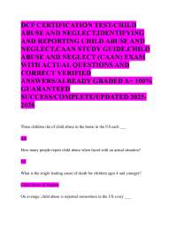 Child Abuse and Neglect Certification Exam Study Guide