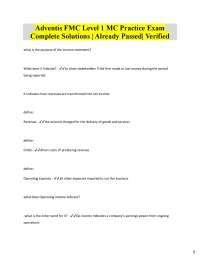 FMC Level 1 Financial Accounting Practice Exam with Solutions