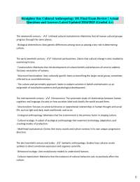 Cultural Anthropology Exam Review: Key Concepts & Theories