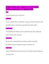 Child Abuse and Neglect Study Guide: Definitions, Reporting, and Impact