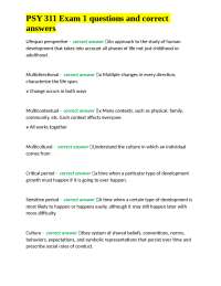 PSY 311 Exam 1: Lifespan Development Q&A