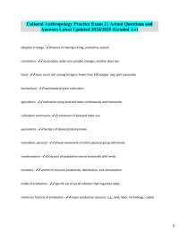 Cultural Anthropology Exam Prep: Key Concepts Q&A