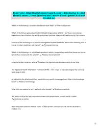 Allied Health Careers Exam Q&A: Key Concepts and Practice Questions