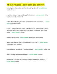 PSY 357 Exam 1 questions and answers