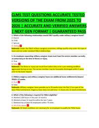 FMLA Exam Questions and Answers 2025-2026: Accurate and Verified
