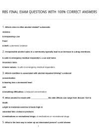 RBS FINAL EXAM QUESTIONS WITH 100% CORRECT ANSWERS