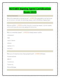 Notary Signing Agent Certification Exam 2025: Questions and Answers