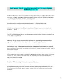Anthropology Quiz: Cultural Perspectives on Health and Society