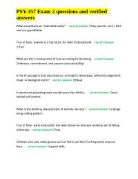 PSY-357 Exam 2 questions and verified answers