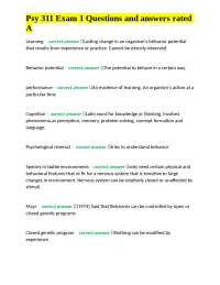 Exam Questions and Answers on Classical Conditioning in Psychology