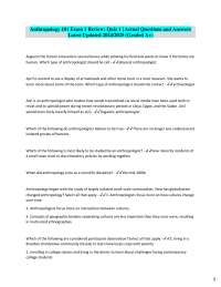 Anthropology 101 Exam 1 Review: Questions and Answers