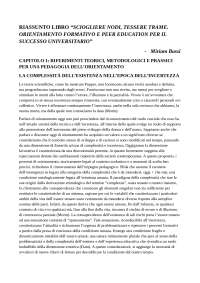 RIASSUNTO LIBRO SCIOGLIERE NODI, TESSERE TRAME