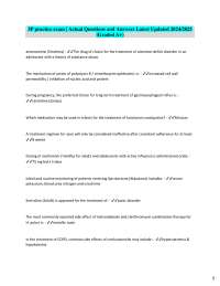 Pharmacology Practice Exam Questions and Answers 2024/2025
