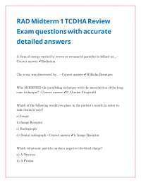 Dental Radiography Exam Questions and Answers