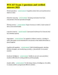 PSY-357 Exam 2 questions and verified answers 2025