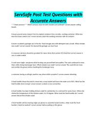 ServSafe Practice Test: Food Safety Questions and Answers