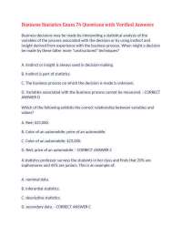 Business Statistics Exam Questions and Answers