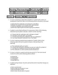 Nursing Pharmacology NCLEX-Style Practice Test Questions with Answers 100% Solved.