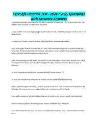 ServSafe Practice Test 2024-2025: Food Safety Questions and Answers