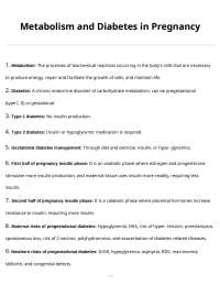 Diabetes and Metabolism in Pregnancy: Comprehensive Guide