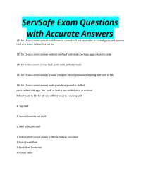 ServSafe Exam Prep: Food Safety Questions and Answers