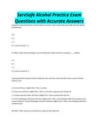 ServSafe Alcohol Practice Exam: Questions and Answers for Responsible Beverage Service