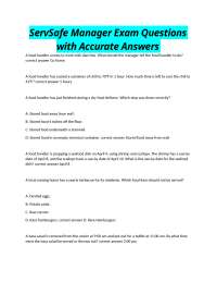 ServSafe Manager Exam: Practice Questions and Answers