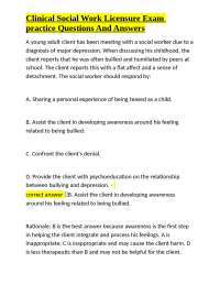 Clinical Social Work Licensure Exam: Practice Questions and Answers
