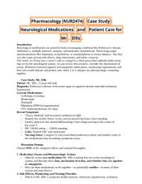 Neurological Medications and Patient Care: A Parkinson's Case Study