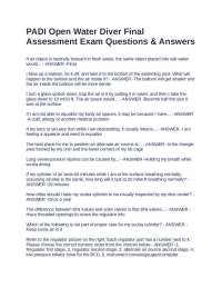 PADI Open Water Diver Exam: Practice Questions and Answers