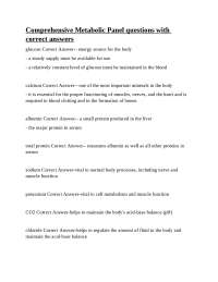 Comprehensive Metabolic Panel (CMP) Questions and Answers: Key Concepts