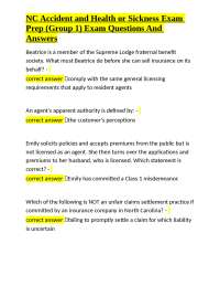 NC Accident & Health Insurance Exam Prep: Q&A