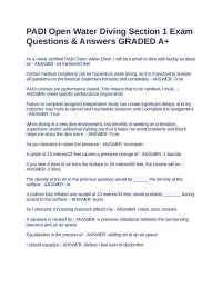 PADI Open Water Diver Exam: Questions and Answers
