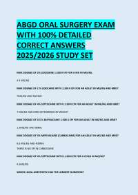 ABGD ORAL SURGERY EXAM  WITH 100% DETAILED  CORRECT ANSWERS  2025/2026 STUDY SET