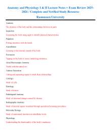 Anatomy and Physiology I & II: Complete Lecture Notes and Exam Review