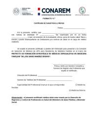 Certificado para faltas